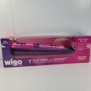 Wigo Europe 1 Inch Flat Iron Ceramic Ti Gentle Far Infrared Heat Fast Heat RARE